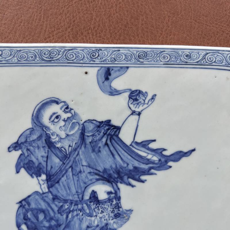 明成化-弘治 青花铁拐李人物插屏 - 图10