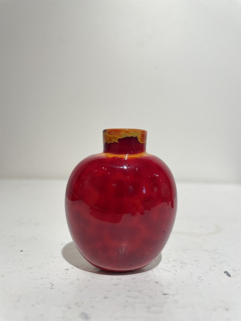 十九世紀 料胎仿雄黃鼻煙壺 | A GLASS SNUFF BOTTLE IMITATING REALGAR - 图16