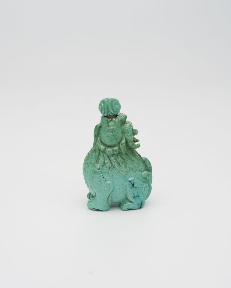 晚清至民國 綠松石麒麟鼻煙壺 | A TURQUOISE 'QILIN' SNUFF BOTTLE - 图10