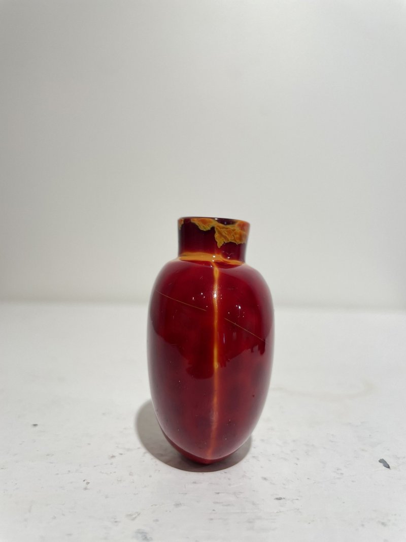 十九世紀 料胎仿雄黃鼻煙壺 | A GLASS SNUFF BOTTLE IMITATING REALGAR - 图17