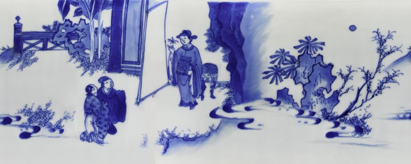 明崇祯 青花折桂图莲子罐 - 图2