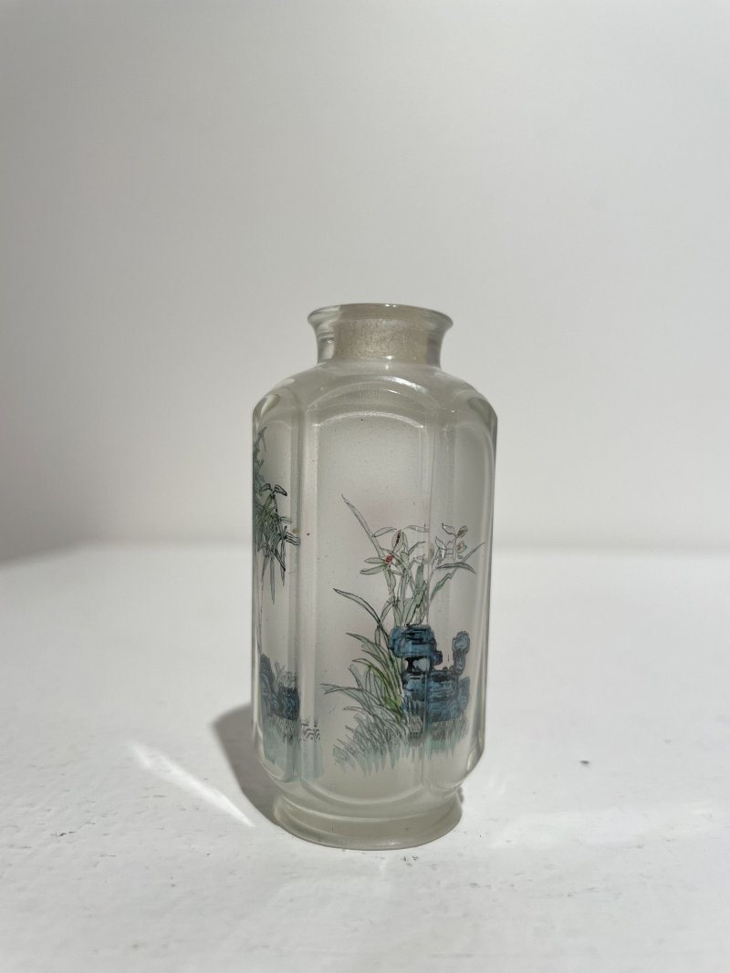 十九世紀七十年代 玻璃内畫⌈梅蘭竹•《詠梅》⌋鼻烟壺 | AN INSIDE PAINTED HEXAGONAL GLASS 'ORCHID AND BAMBOO' SNUFF BOTTLE - 图19