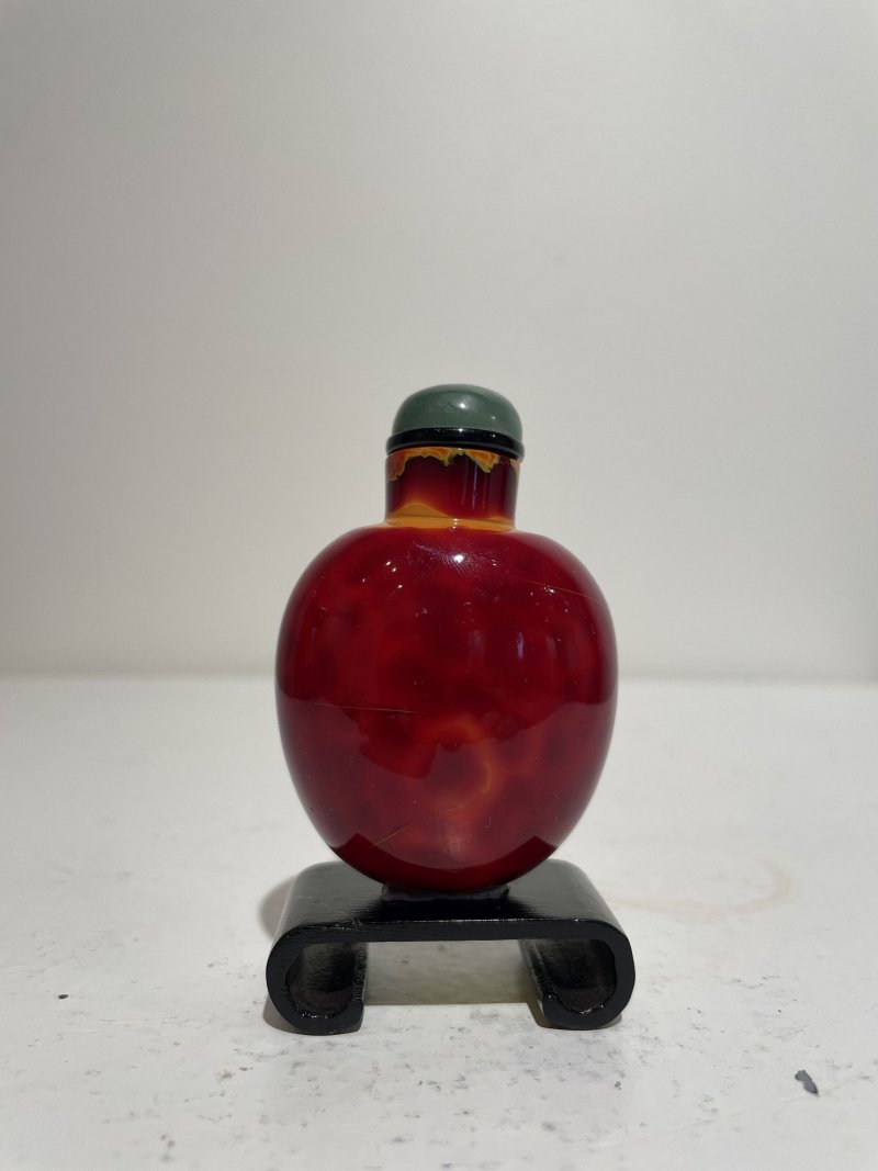 十九世紀 料胎仿雄黃鼻煙壺 | A GLASS SNUFF BOTTLE IMITATING REALGAR - 图20