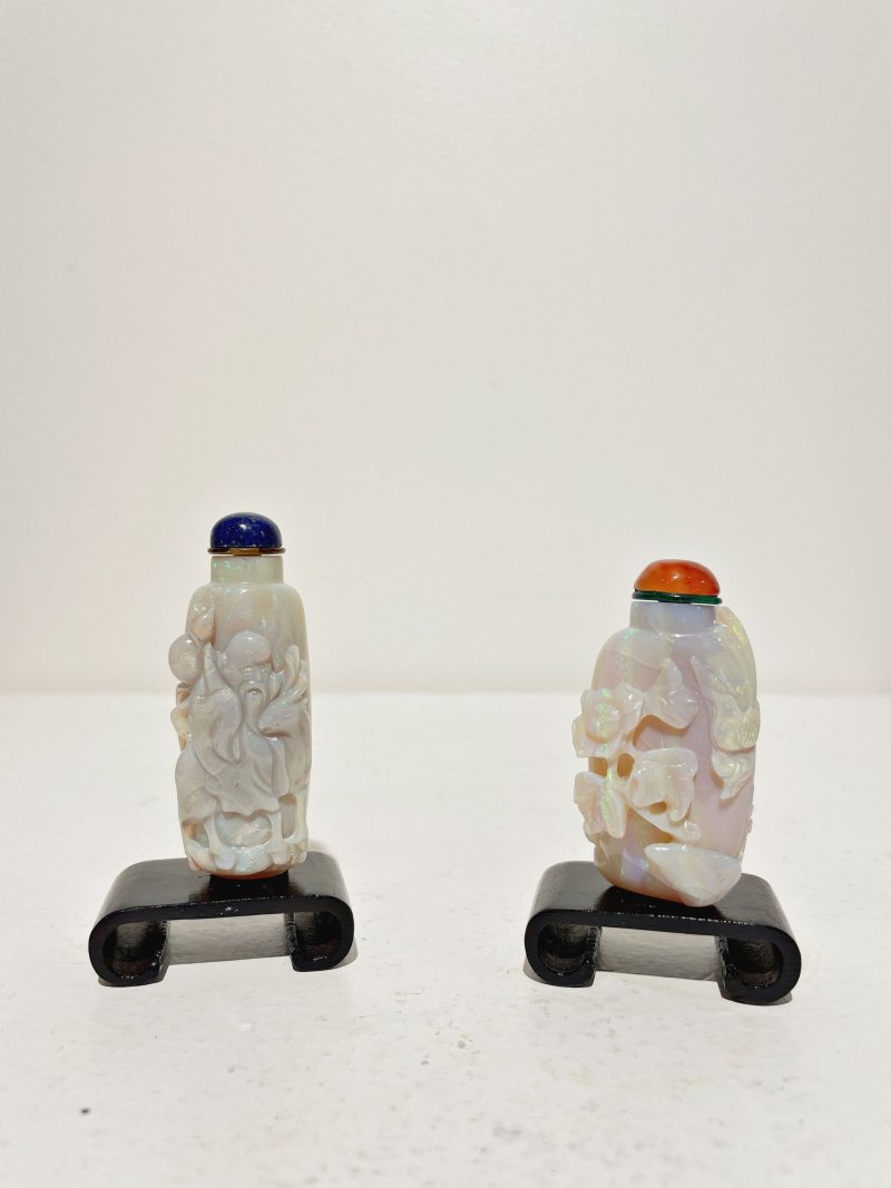 晚清至民國 螺鈿鉄拐李與鹿紋、花鳥紋鼻煙壺二件 | TWO MOTHER-OF-PEARL 'LONGEVITY' AND 'FLORAL' SNUFF BOTTLES - 图38