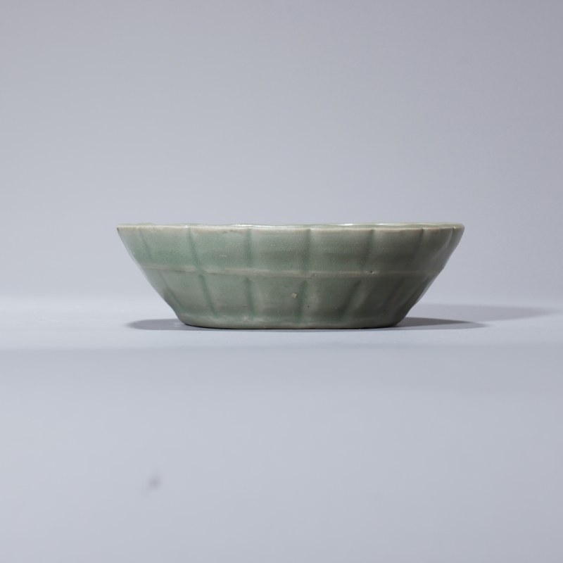 明代 龙泉窑青釉蔗段洗 - 图2
