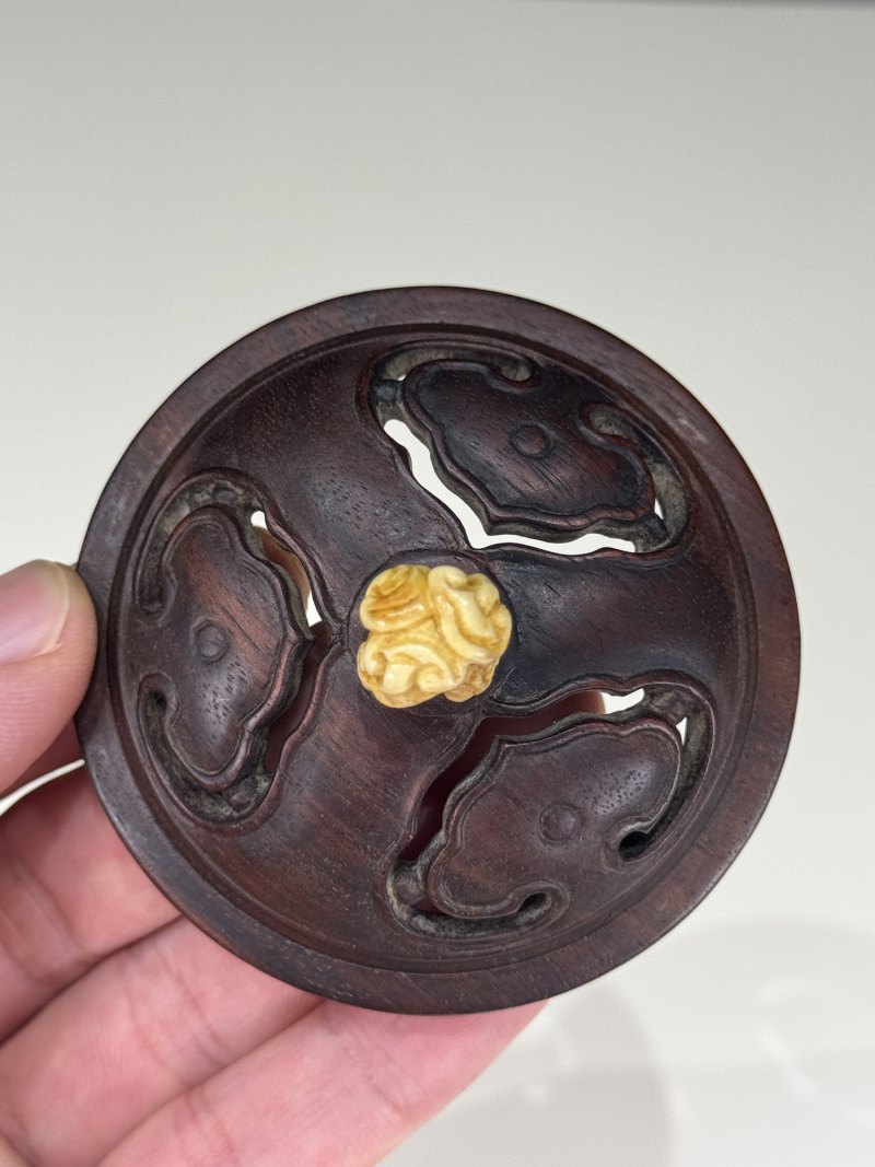 清康熙 青花花卉纹香筒 - 图5