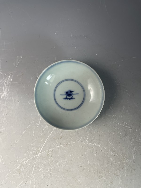 清中期 青花山水人物纹盖碗 - 图9