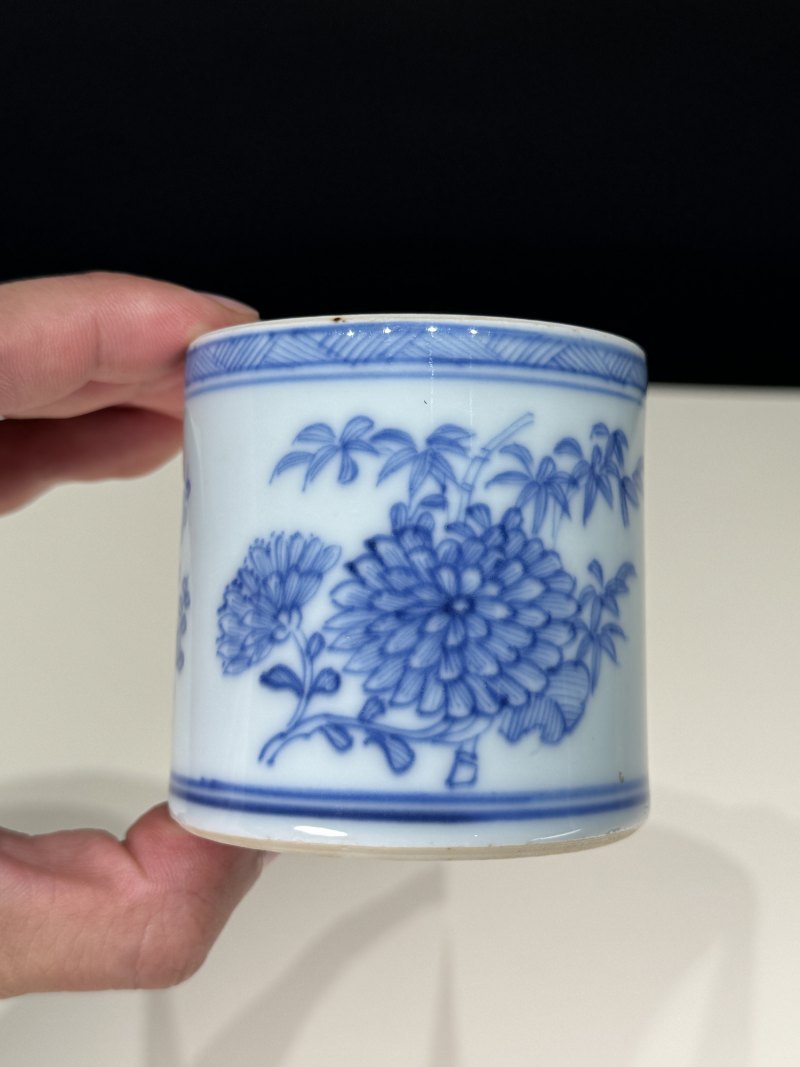 清康熙 青花花卉纹香筒 - 图11