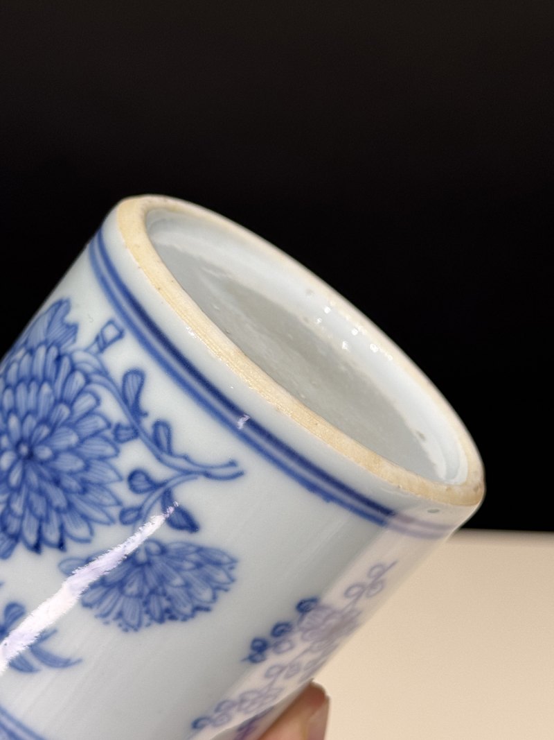 清康熙 青花花卉纹香筒 - 图14