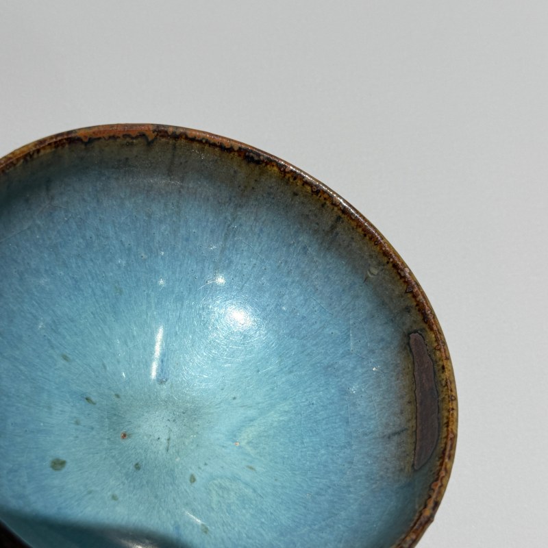 明代 钧窑天蓝釉泡泡盏 - 图6