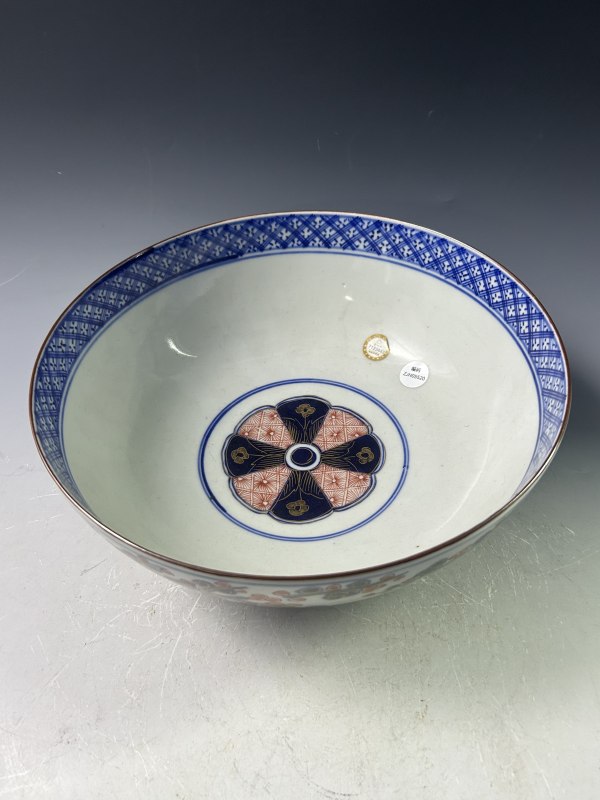 十九世纪 青花矾红描金花卉纹大碗（日本） - 图5
