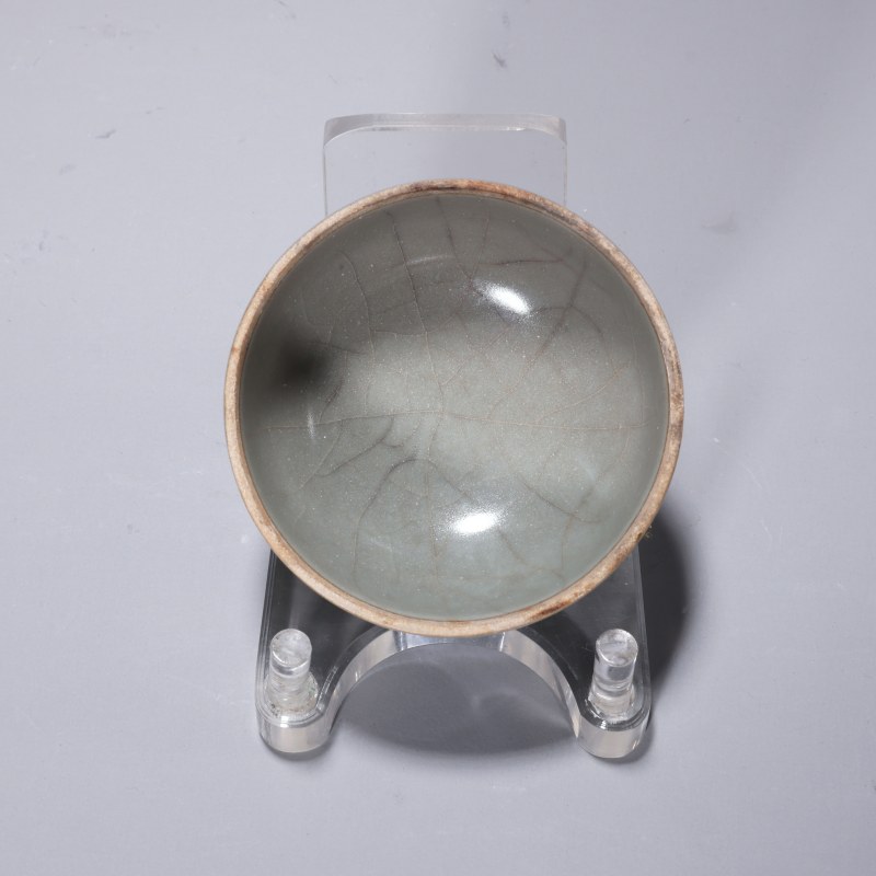 明代 龙泉窑青釉敛口杯 - 图2