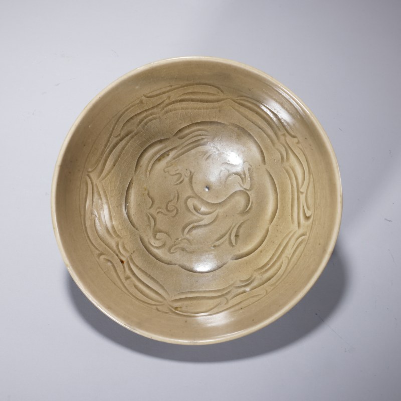 明代 青釉犀牛望月碗