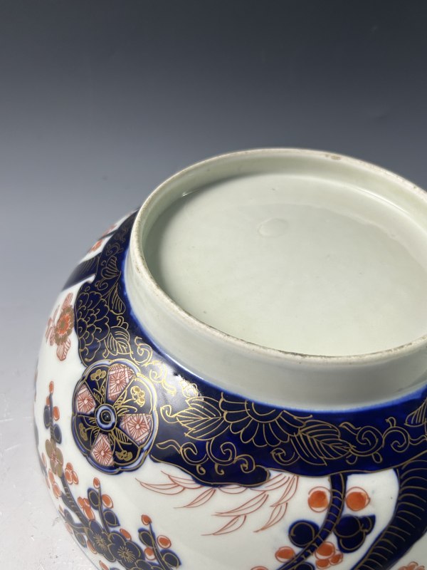 十九世纪 青花矾红描金花卉纹大碗（日本） - 图9