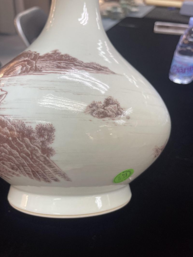    釉裡紅山水人物瓶 - 图6