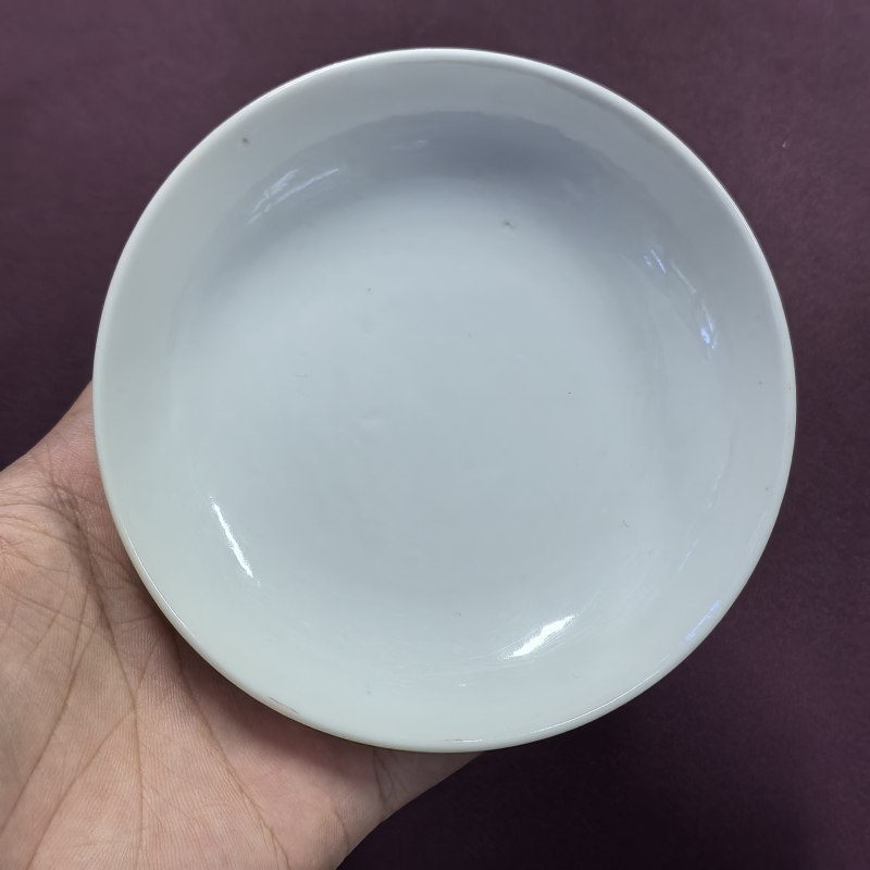 清光绪 内白外黄釉盘 - 图3