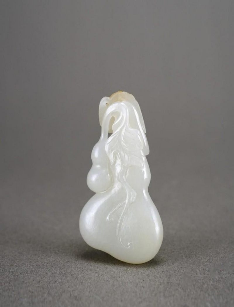    清 白玉葫蘆掛件