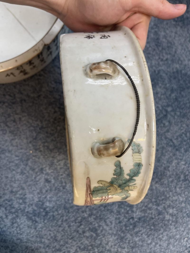    民國 粉彩人物花鳥蓋鍋（有損） - 图5