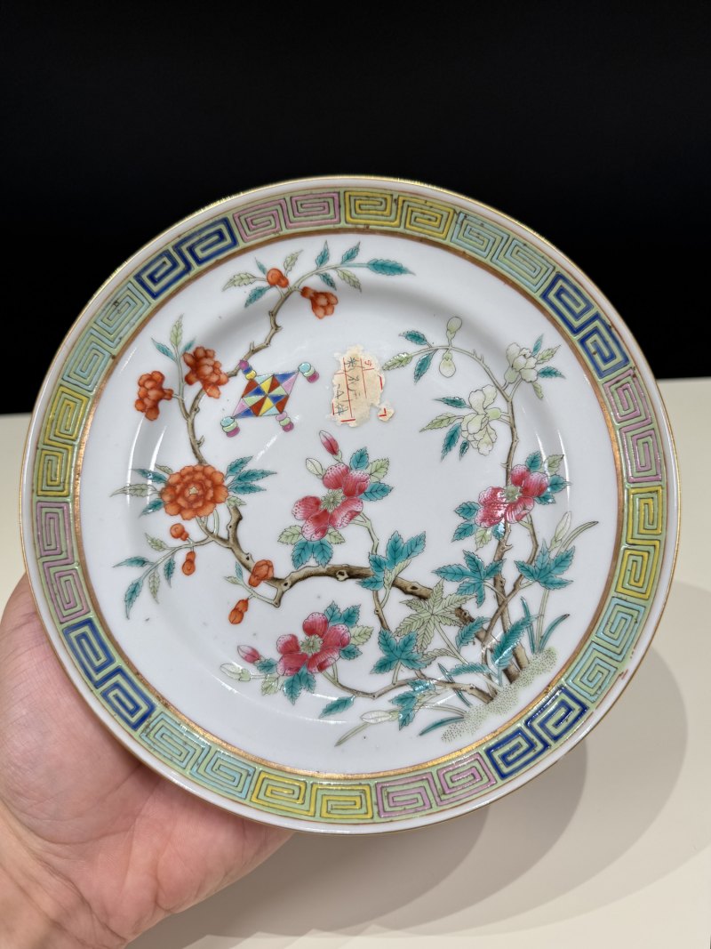 清光绪 粉彩四季花卉纹盘 - 图5