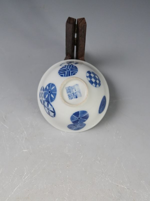 晚清 青花皮球花茶元 - 图3