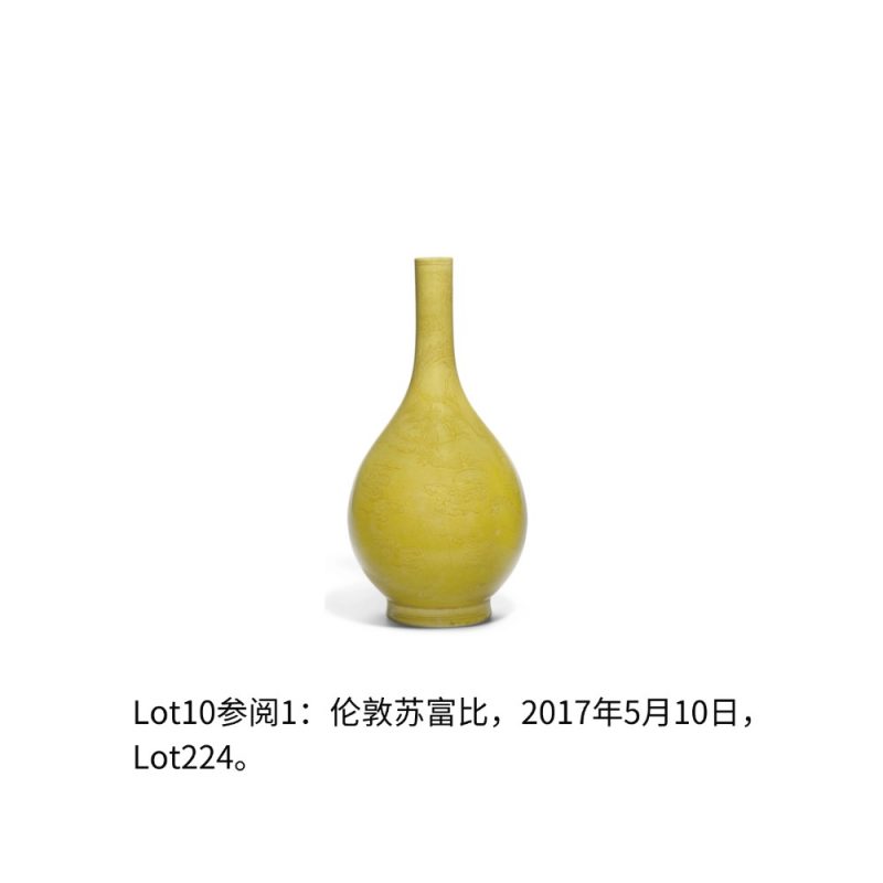 清乾隆 黄釉暗刻花卉茶圆 - 图3