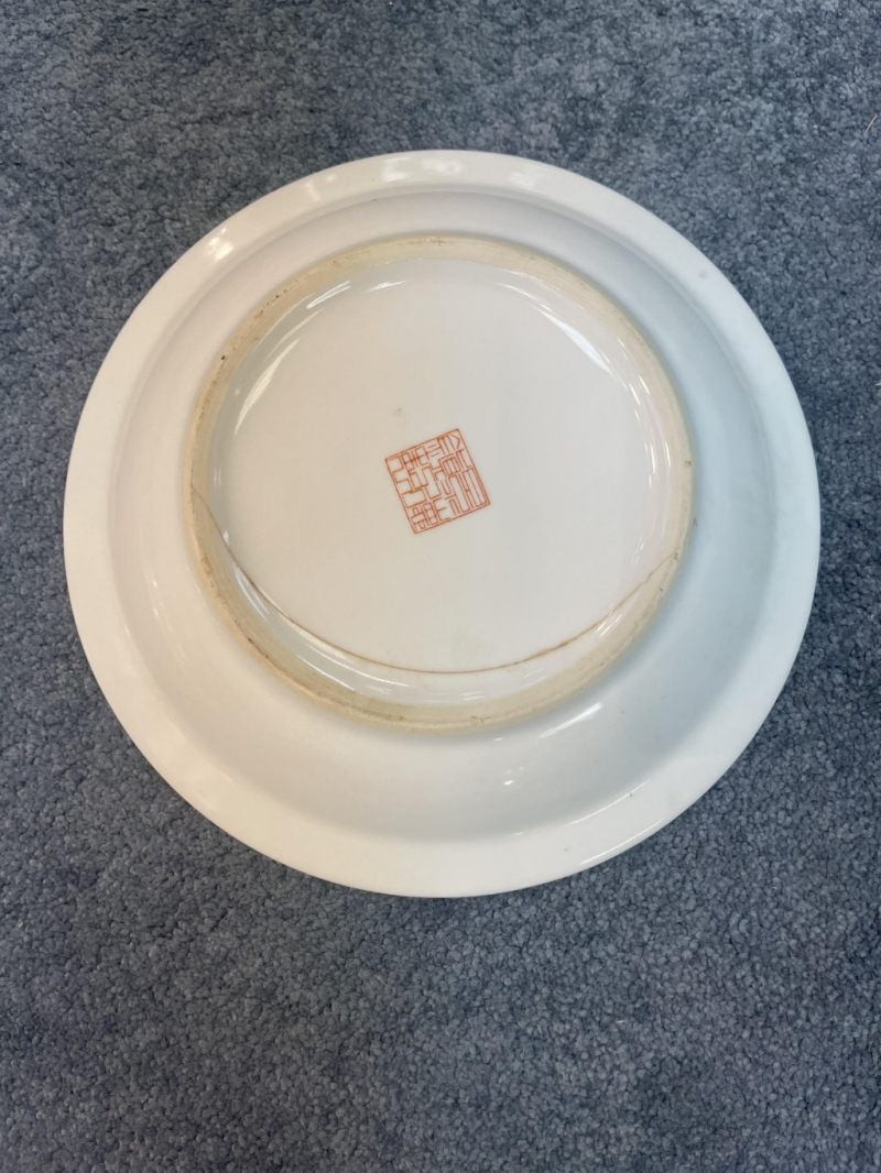    八十年代 粉彩花鳥梅花紋花盆一對 - 图14