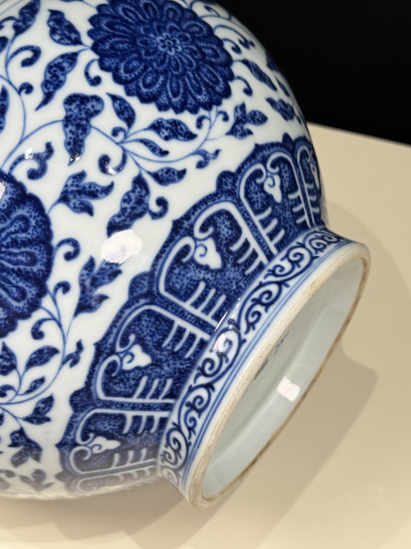 清同治 青花缠枝莲纹赏瓶 - 图16