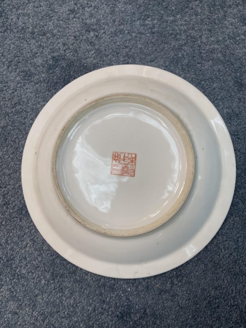    八十年代 粉彩花鳥梅花紋花盆一對 - 图15