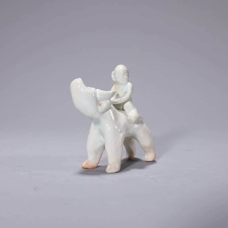 明代 青白釉童子骑牛摆件 - 图2
