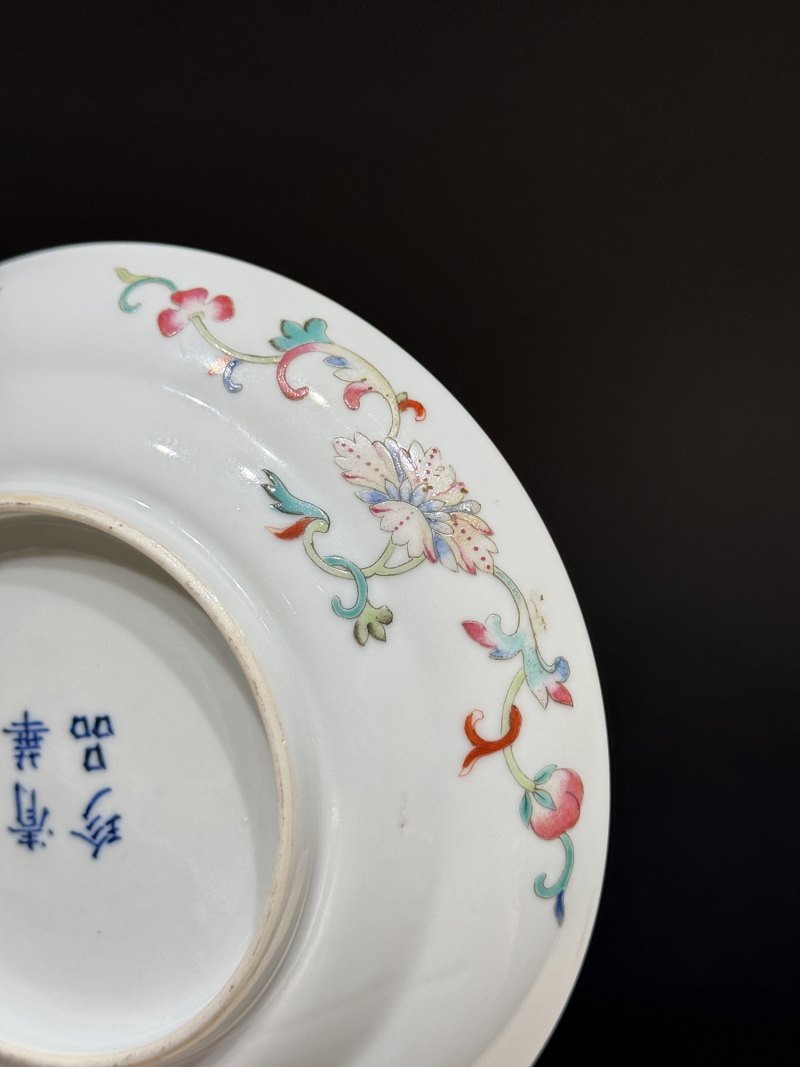 清光绪 粉彩四季花卉纹盘 - 图14