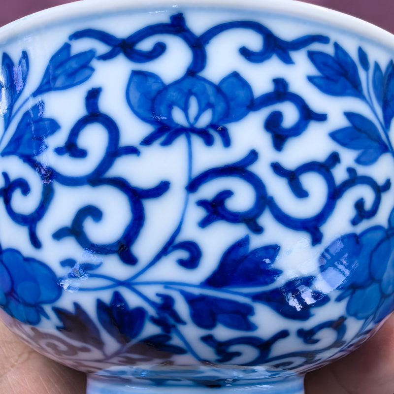 清光绪 青花缠枝牡丹纹碗 - 图8