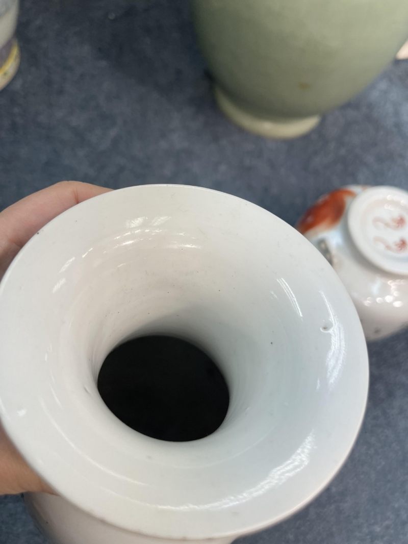    民國 礬紅太獅少獅紋花瓶茶壺二件 - 图9