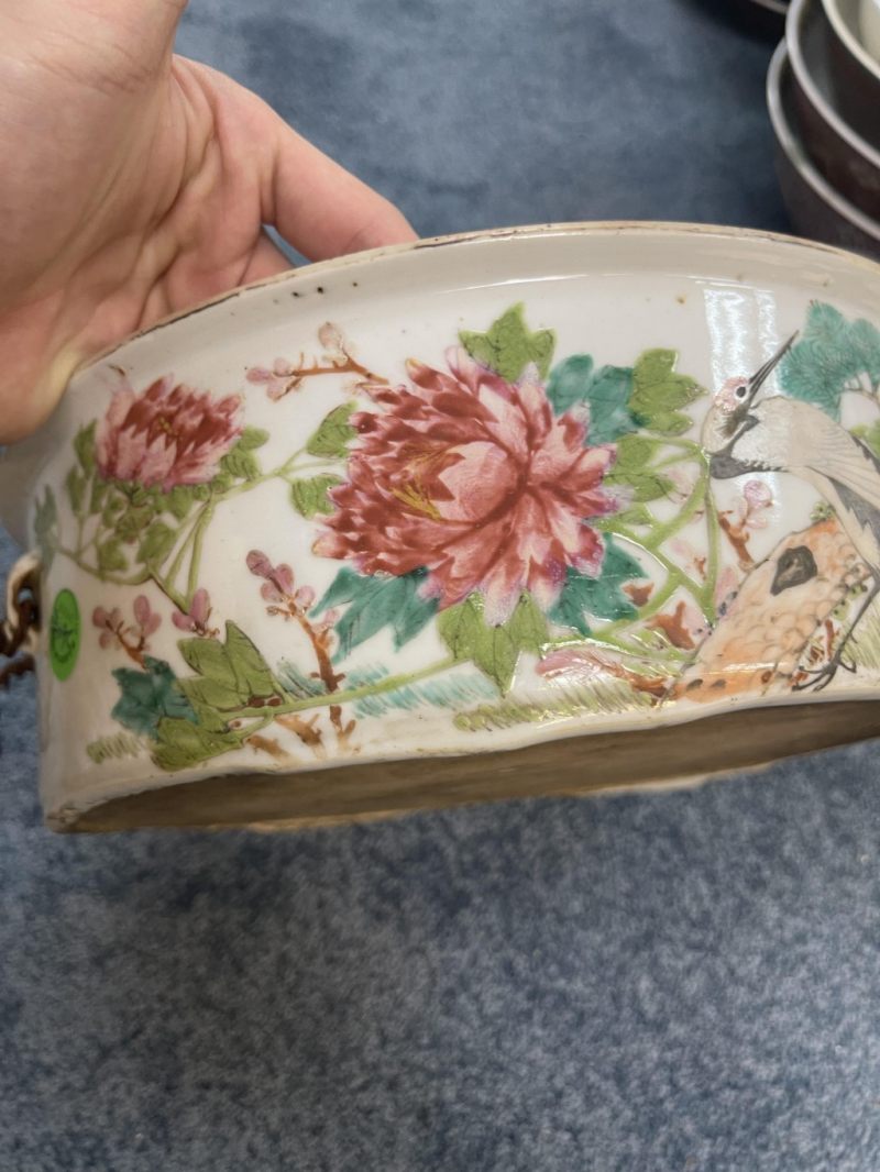    民國 粉彩人物花鳥蓋鍋（有損） - 图26