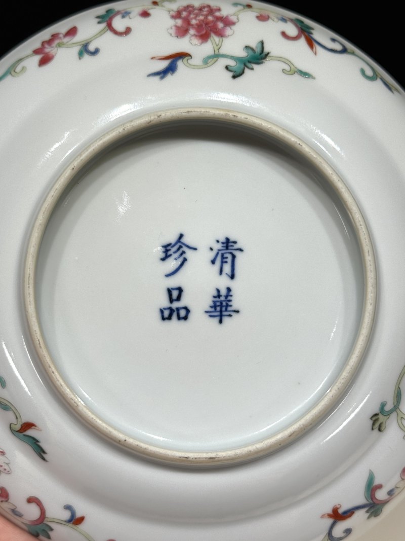 清光绪 粉彩四季花卉纹盘 - 图16