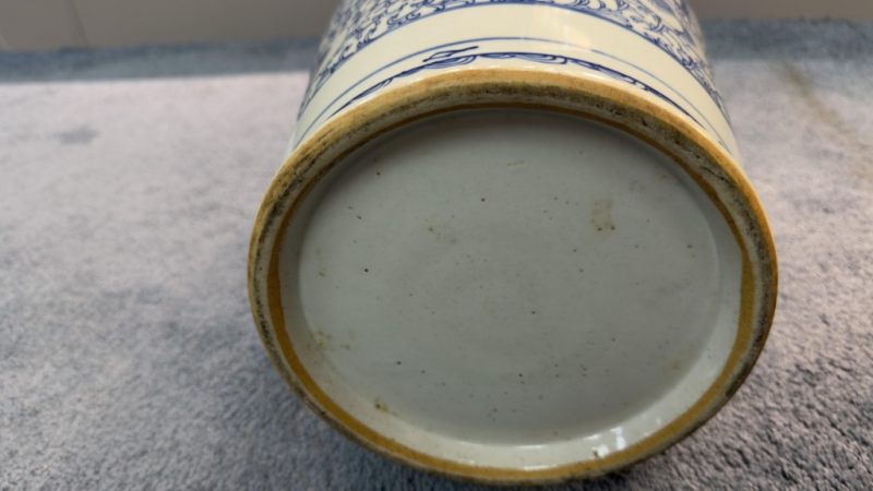    清 青花纏枝雙喜紋獸耳鳳尾瓶 - 图4