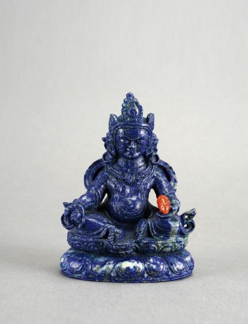    清 青金石雕財神像