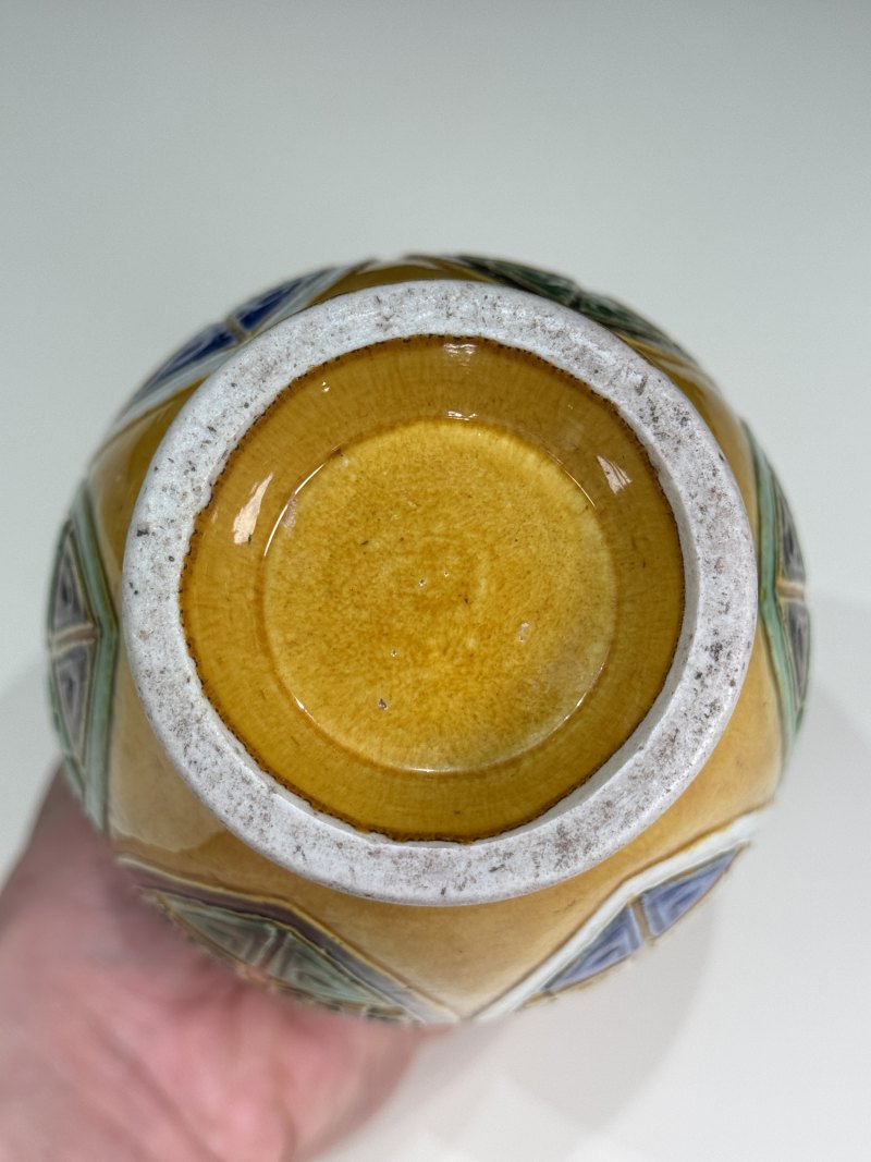 清中期 黄釉素三彩浮雕饕餮纹仿青铜小尊 - 图15