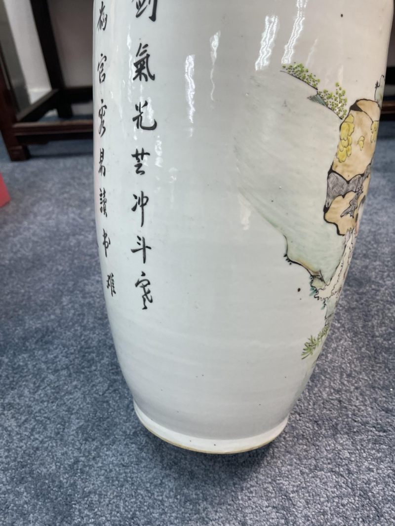    民國 馬慶雲 淺绛彩“右軍愛鵝”瓶一對 - 图33