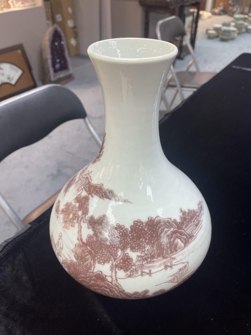    釉裡紅山水人物瓶 - 图9