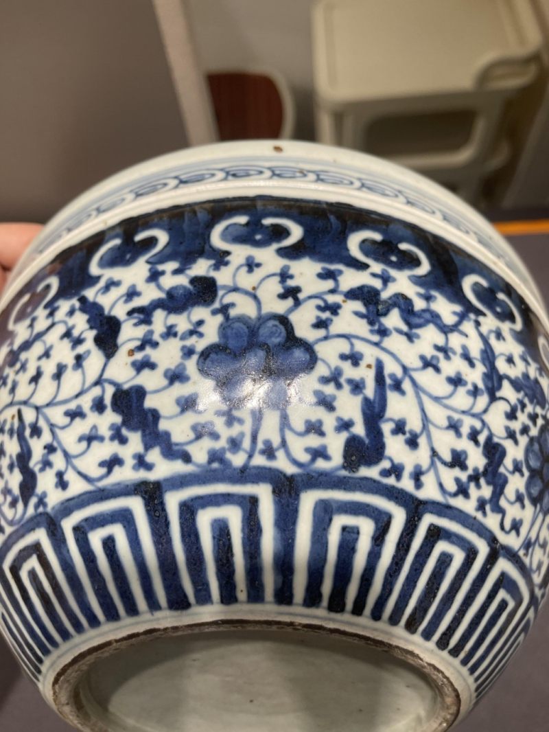    清 青花纏枝花卉紋花盆 - 图9