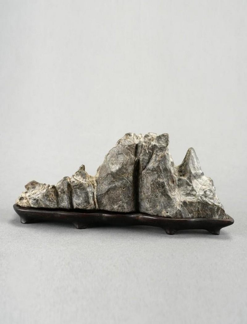    文房供石擺件（連座）