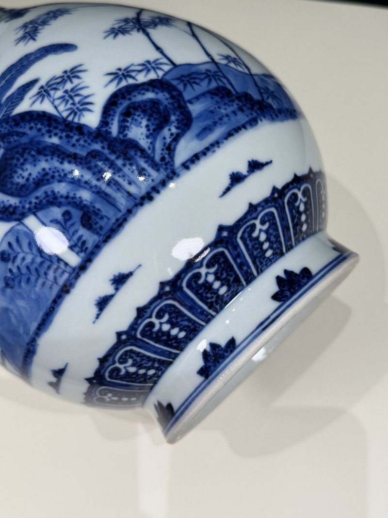 清同治 青花竹石芭蕉纹玉壶春瓶 - 图14