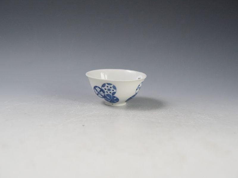 晚清 青花皮球花茶元