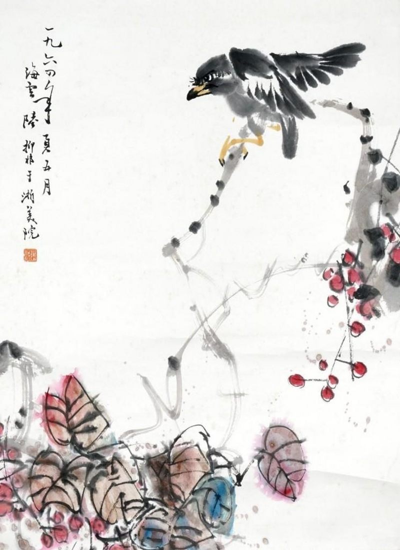    陸抑非 花鳥