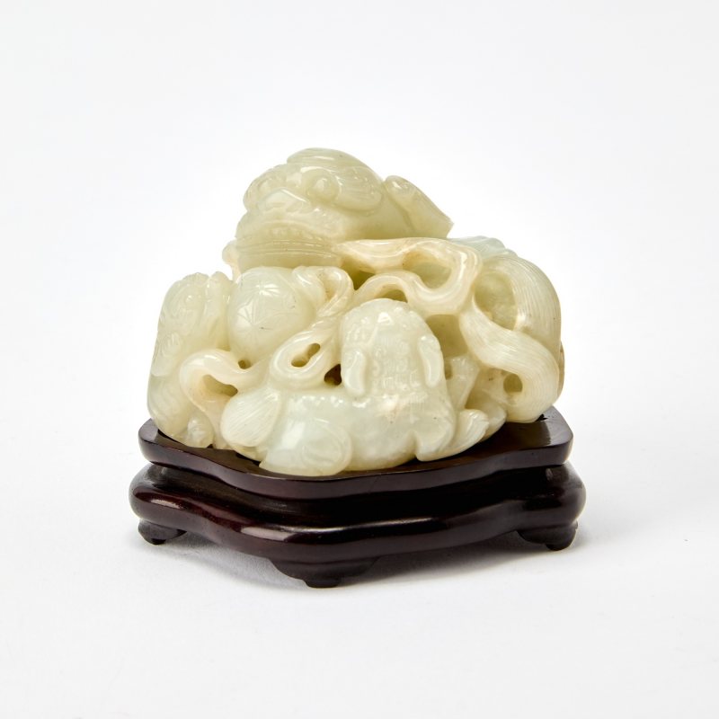 A Chinese Celadon Jade Figural Group
