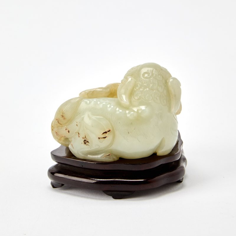 A Chinese Celadon Jade Figural Group - 图4