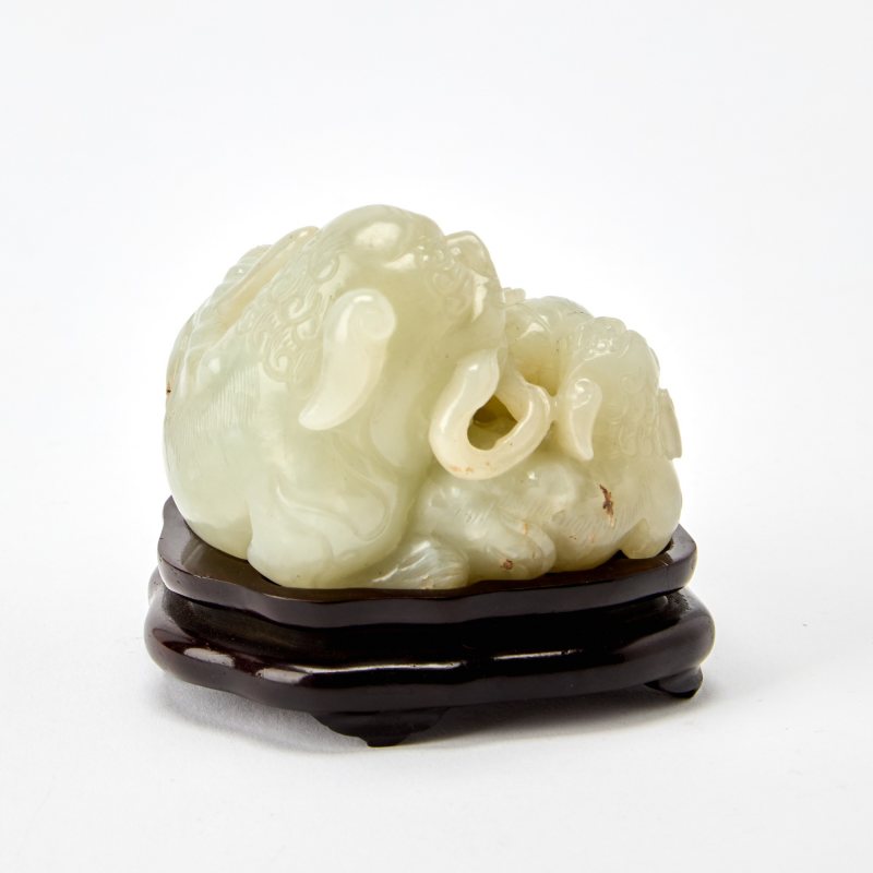 A Chinese Celadon Jade Figural Group - 图5