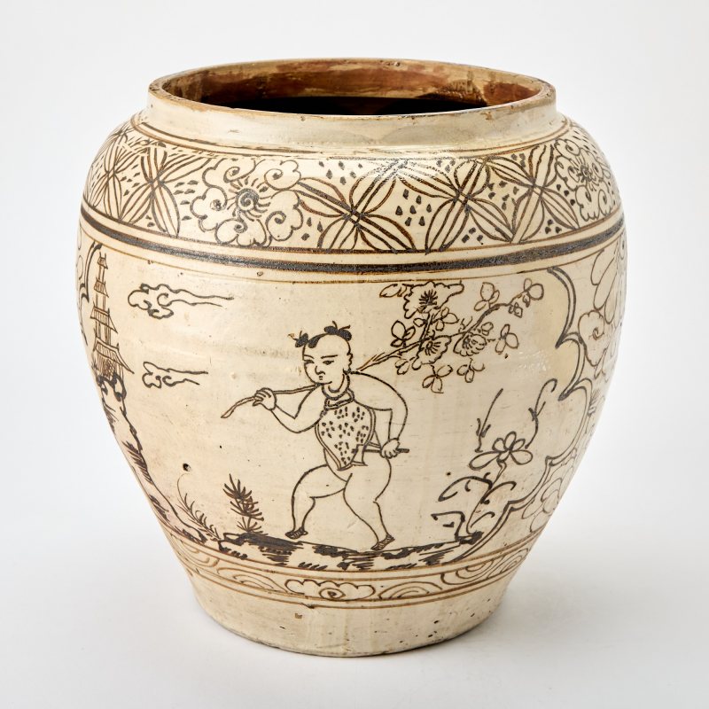 A Chinese Painted Cizhou Pottery Jar - 图3