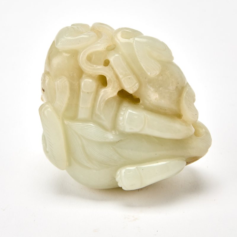 A Chinese Celadon Jade Figural Group - 图7