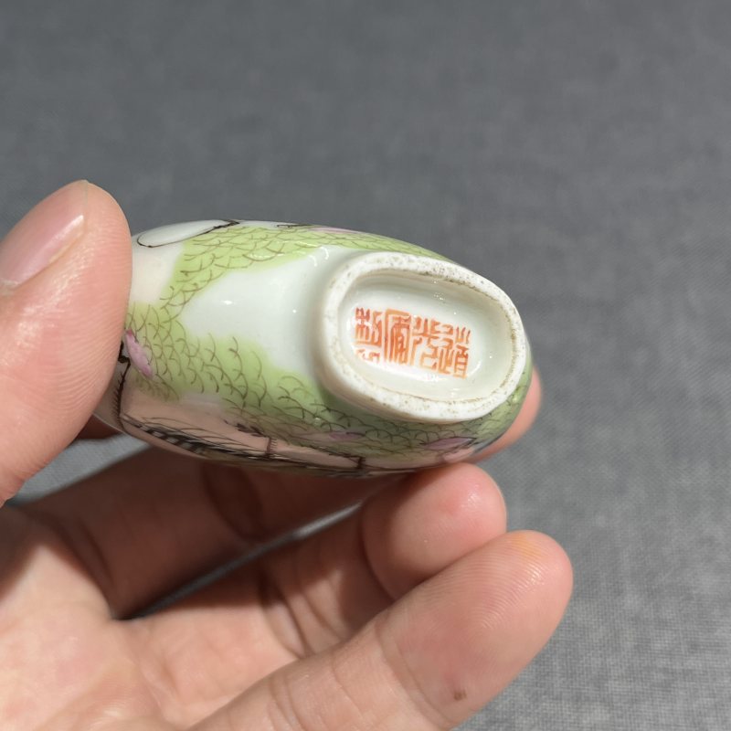 清道光粉彩虫趣图鼻烟壶 - 图11